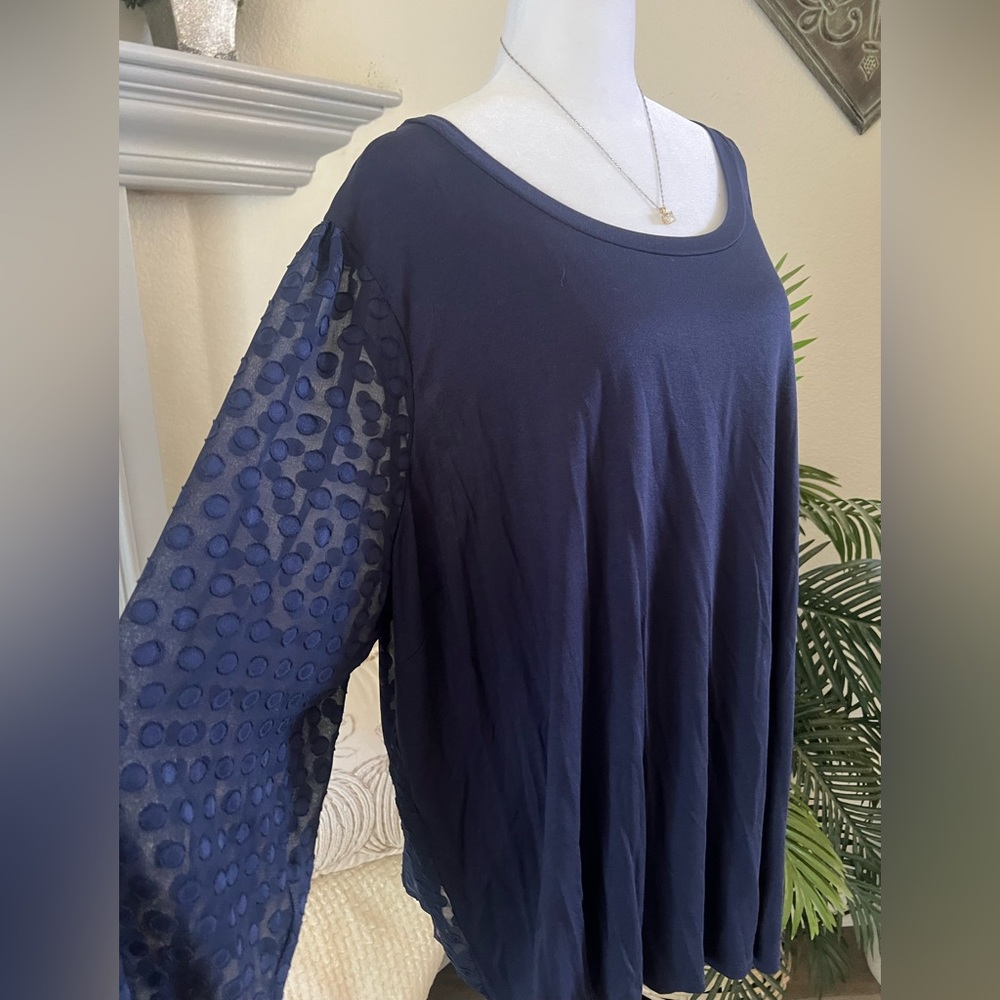 NWT Skies Are Blue Elegant Navy Blouse